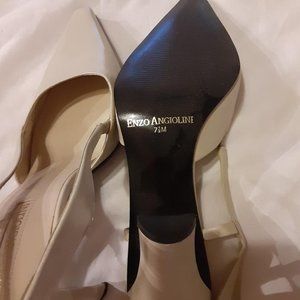 Enzo Angiolini Cream Sling Backs